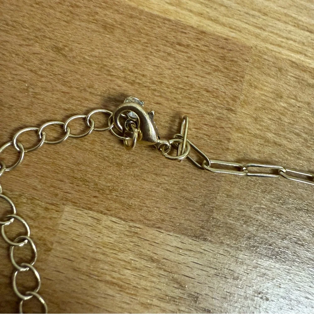 Gold tone paperclip chain layering necklace - Picture 4 of 6